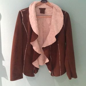 Brown & Cream Suede Jacket